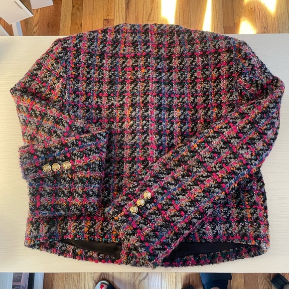 Sandro Buckle Tweed Cropped Jacket S(34) - Picture 9 of 11